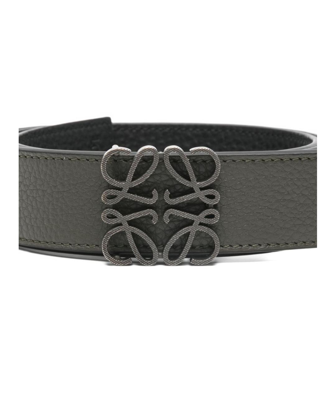 LOEWE Хаки кожаный ремень, фото 2