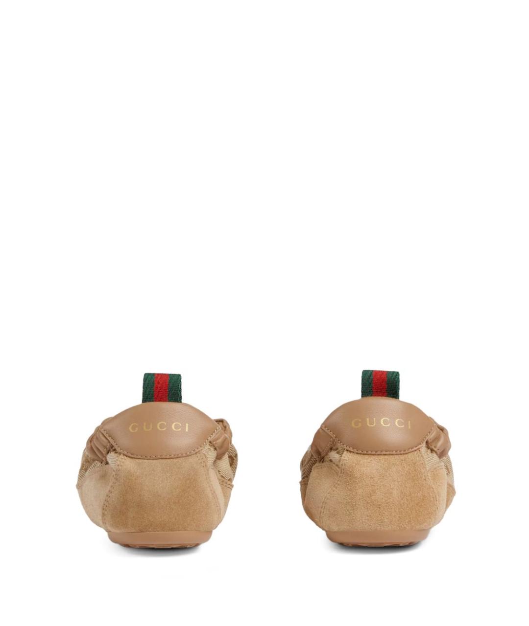 GUCCI Бежевые замшевые кроссовки, фото 4