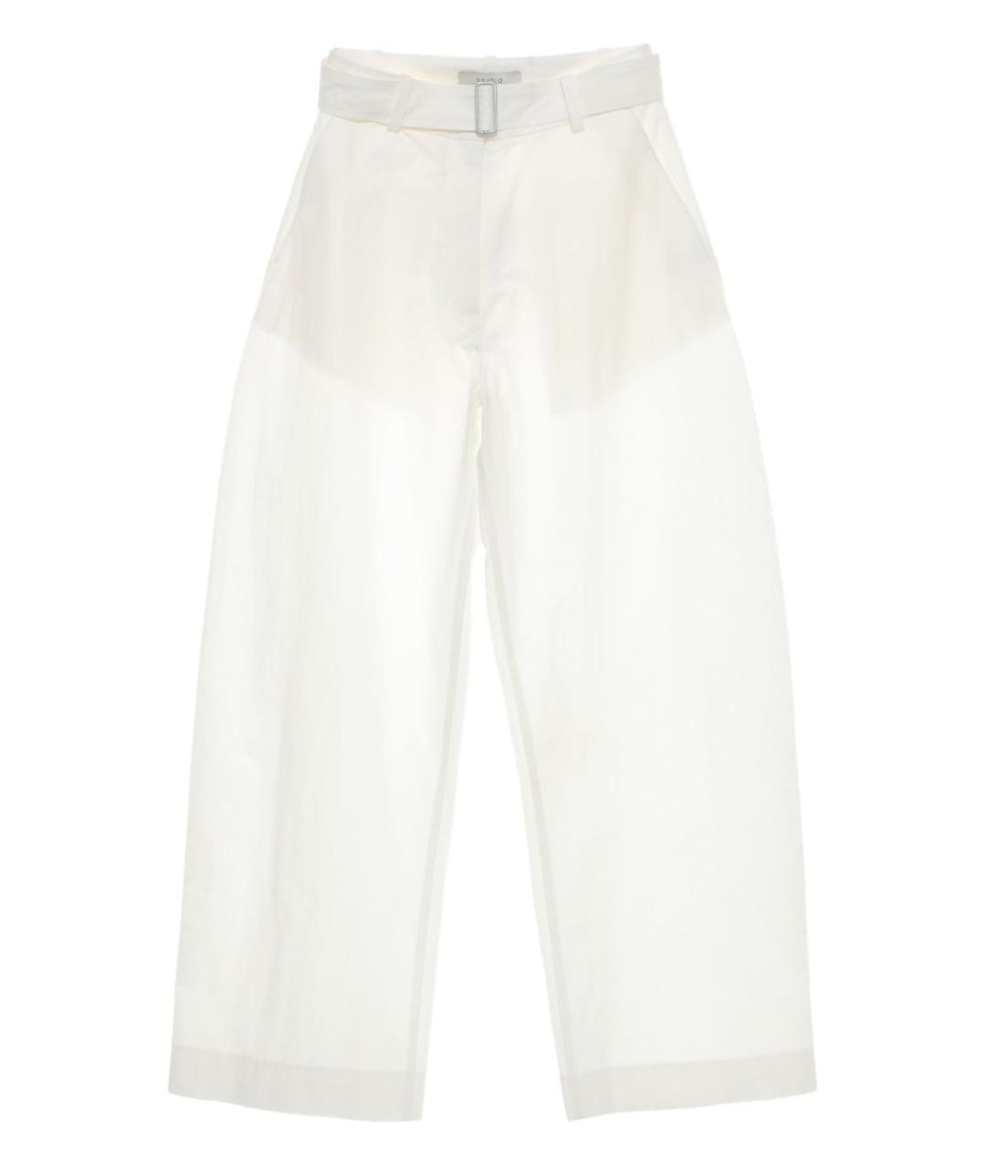 STUDIO NICHOLSON Белые хлопковые прямые брюки, фото 1