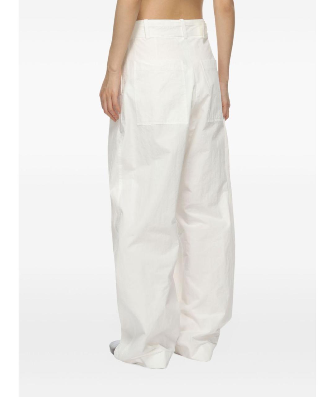 STUDIO NICHOLSON Белые хлопковые прямые брюки, фото 5