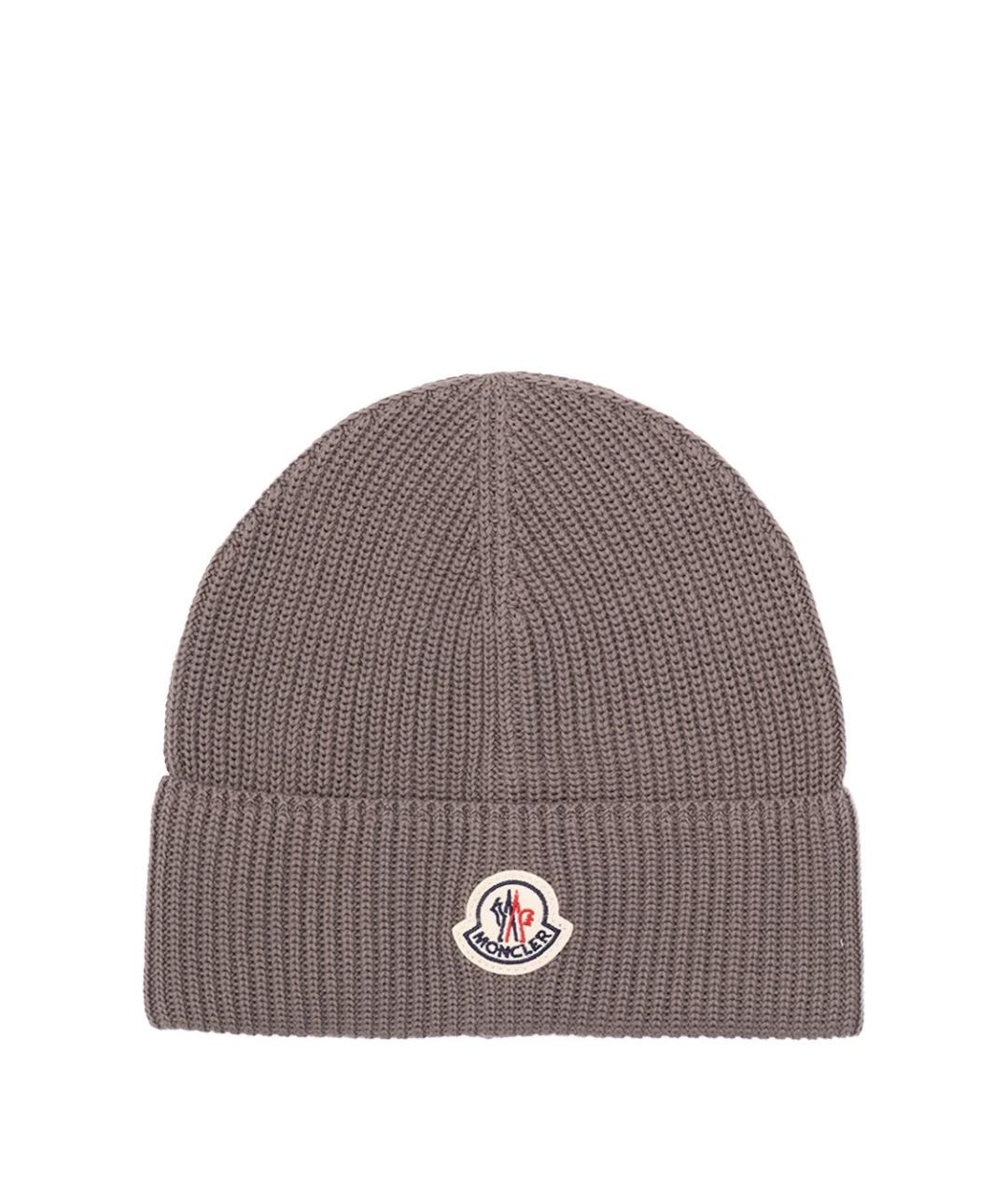 MONCLER Бежевая шерстяная шапка, фото 1