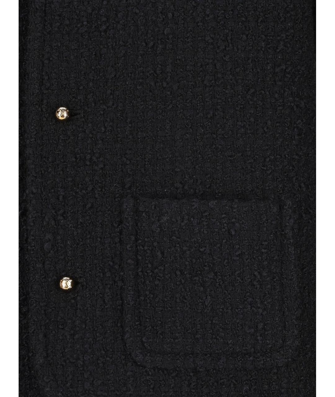 CELINE Черный шерстяной жакет/пиджак, фото 2