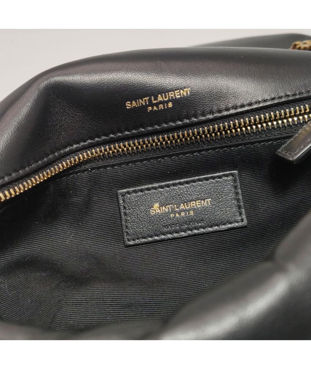 SAINT LAURENT Черная кожаная сумка тоут, фото 7