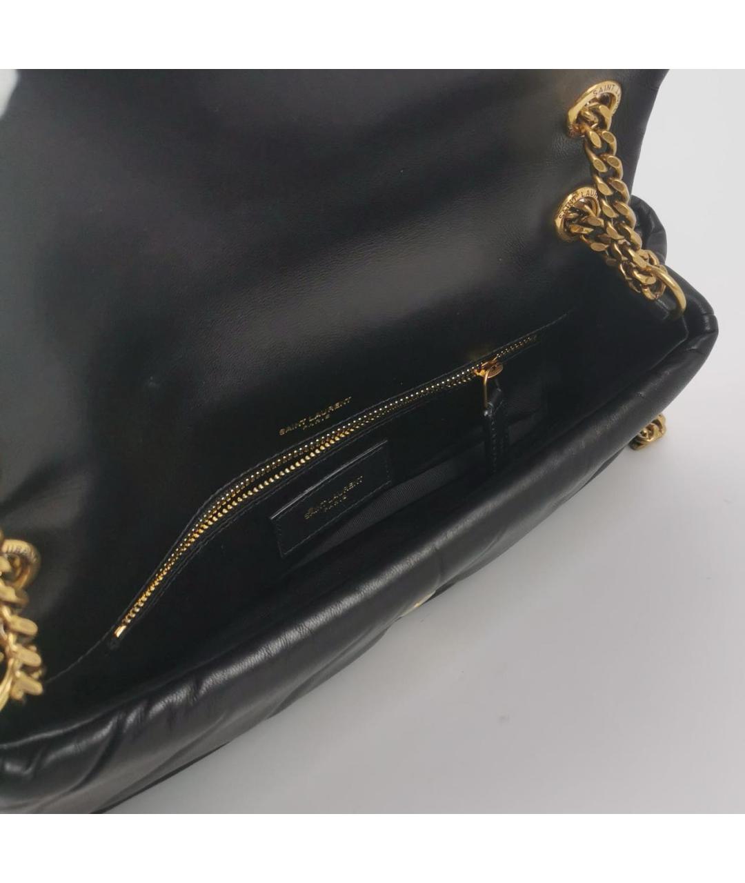 SAINT LAURENT Черная кожаная сумка тоут, фото 6