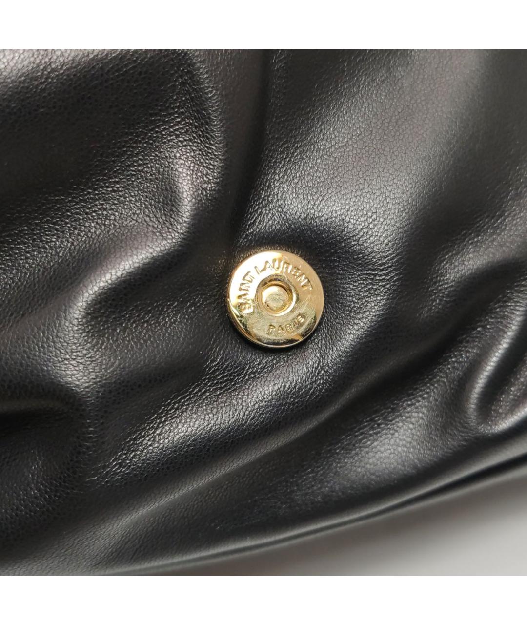 SAINT LAURENT Черная кожаная сумка тоут, фото 8