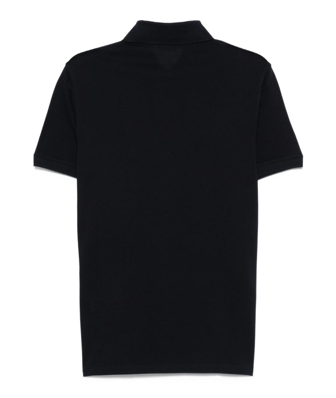 EMPORIO ARMANI Черное хлопковое поло с коротким рукавом, фото 2