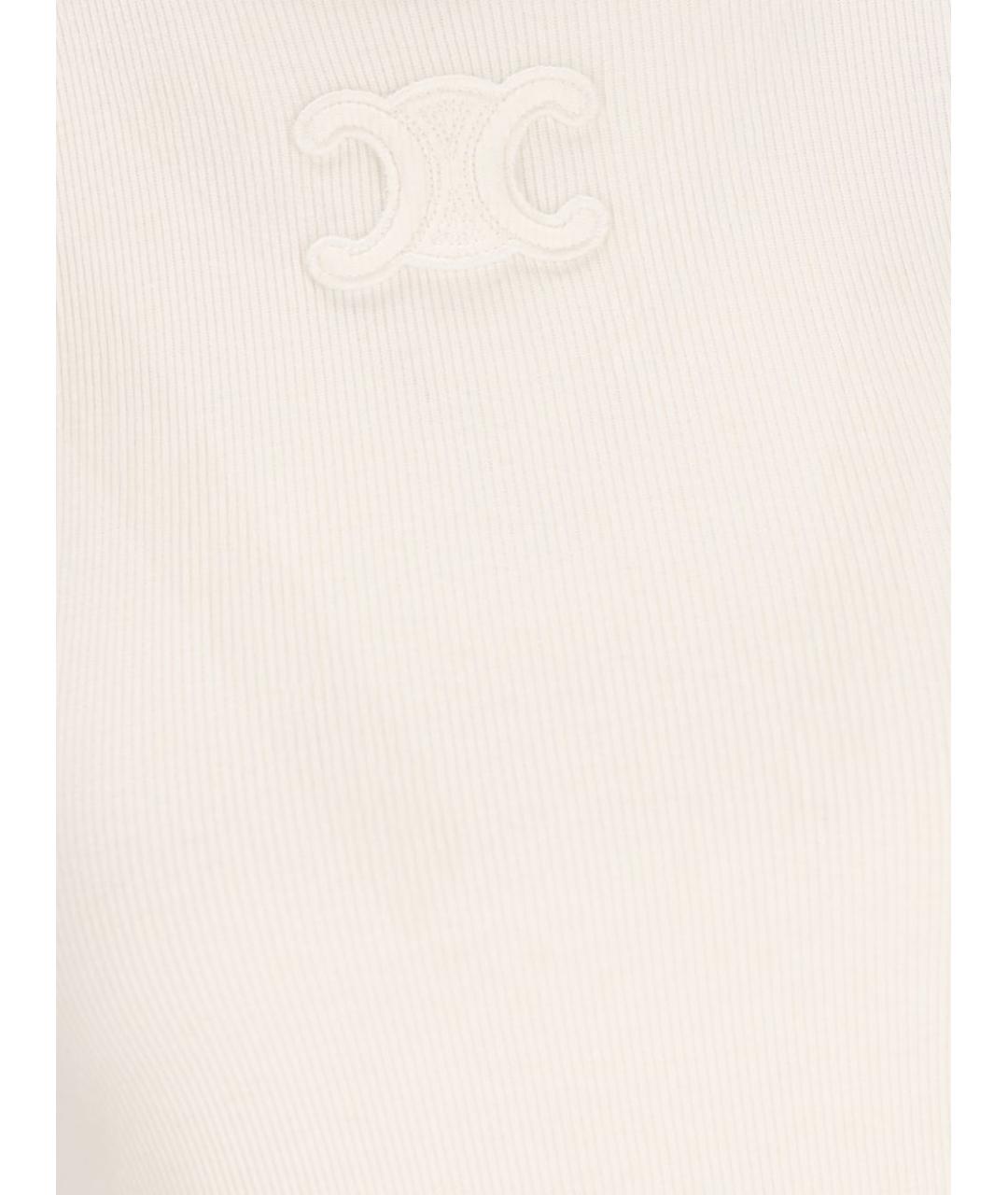 CELINE Белая хлопковая майка, фото 2