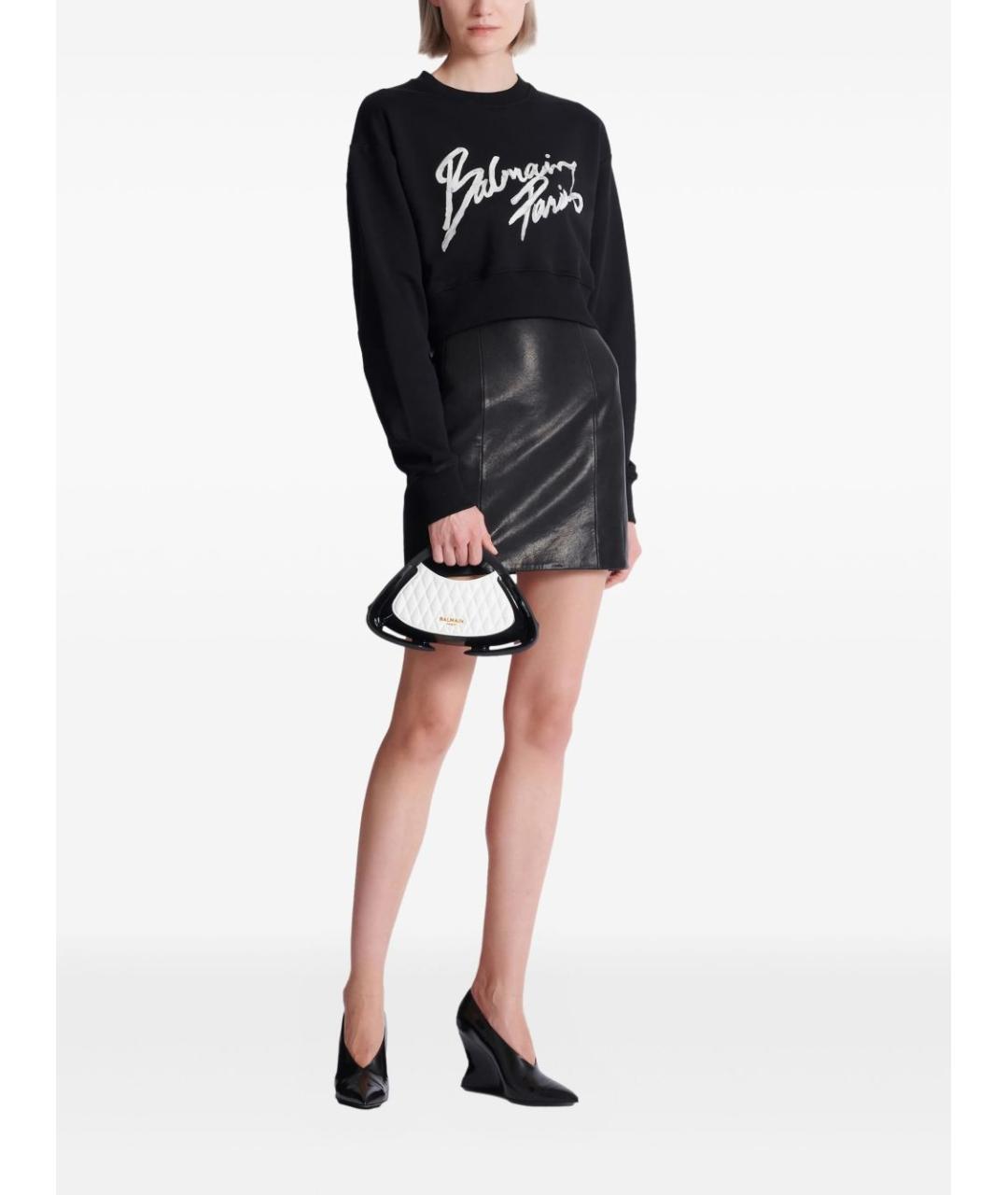 BALMAIN Черный хлопковый джемпер / свитер, фото 2