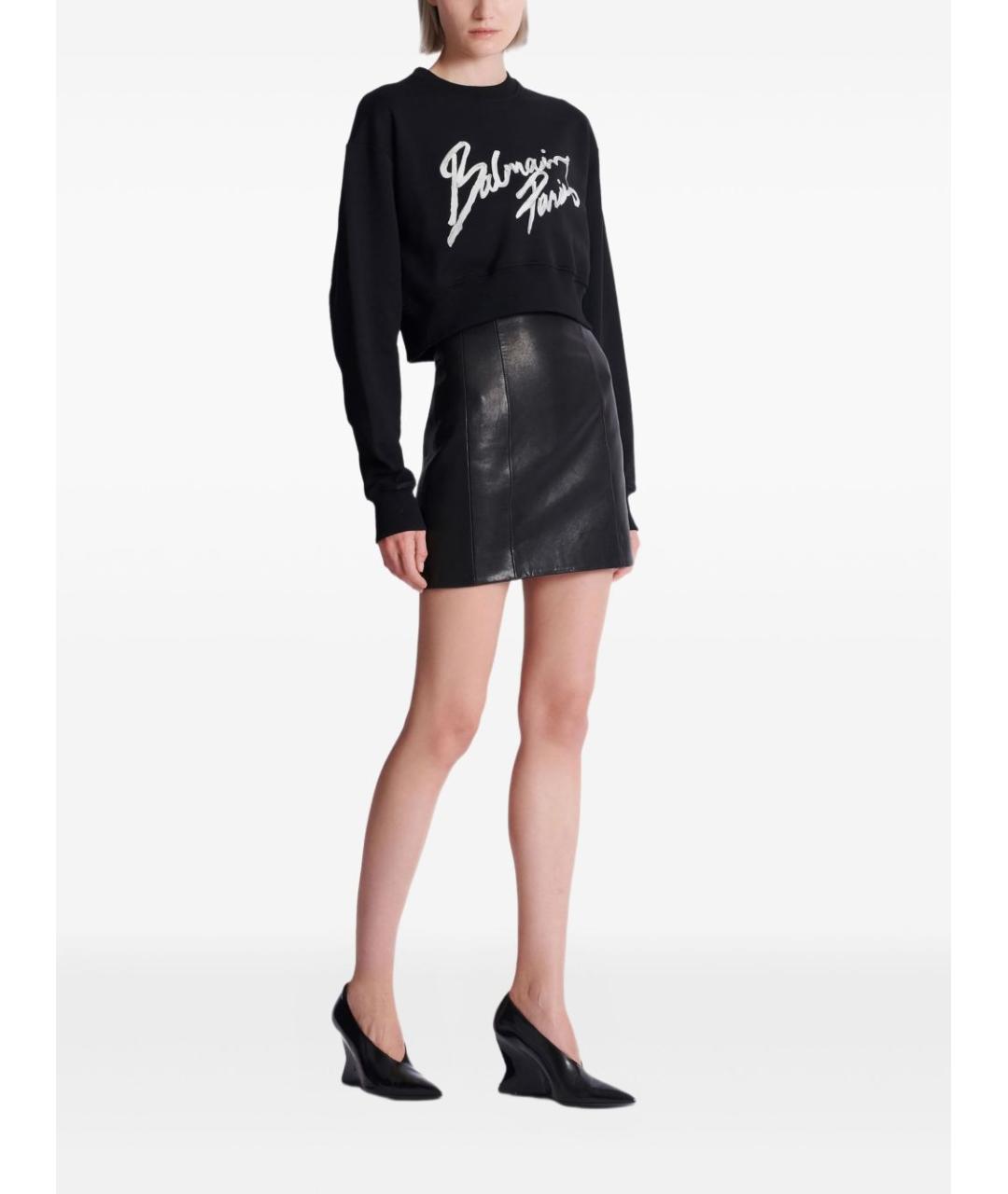 BALMAIN Черный хлопковый джемпер / свитер, фото 3