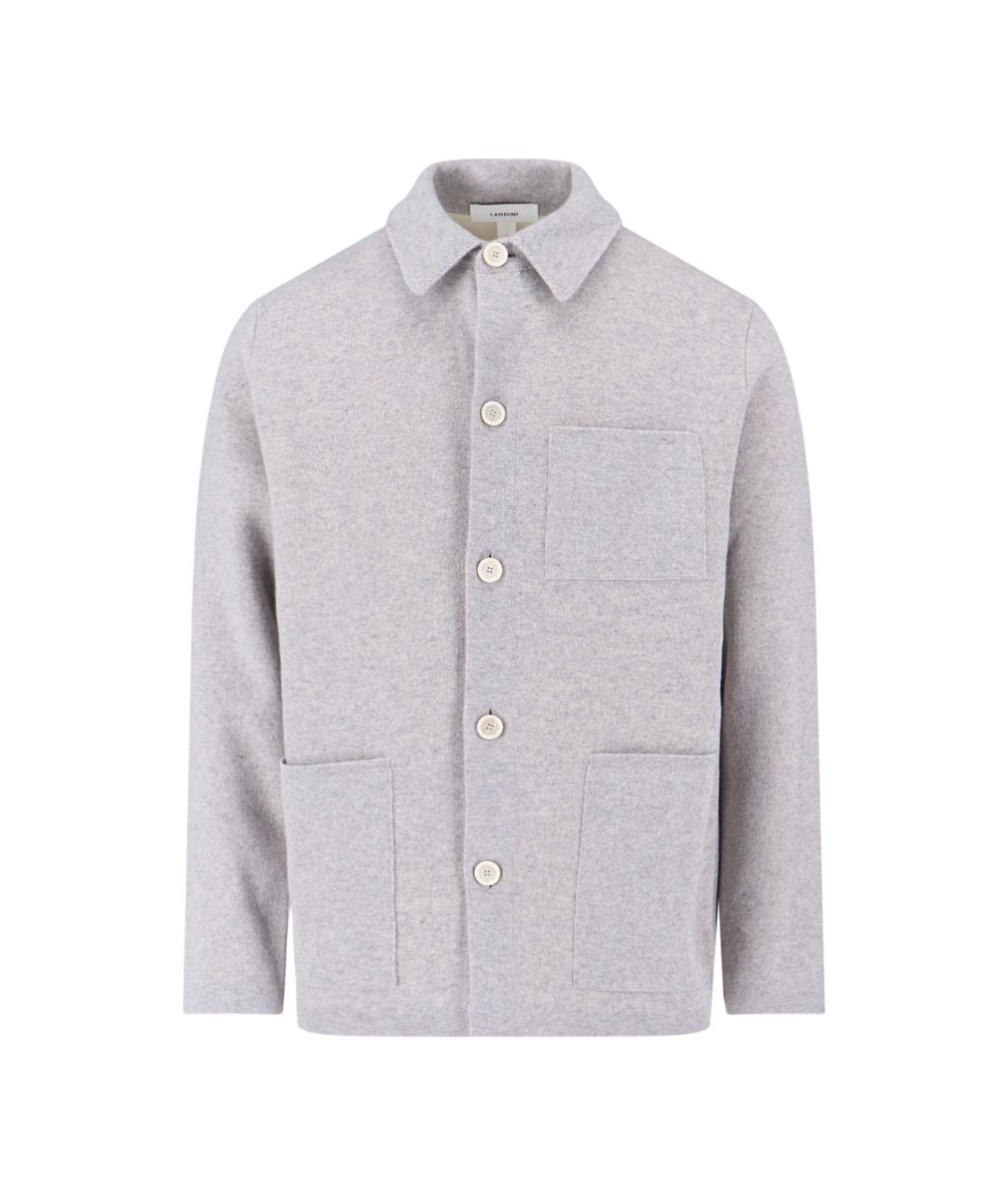 LARDINI Серая шерстяная куртка, фото 1