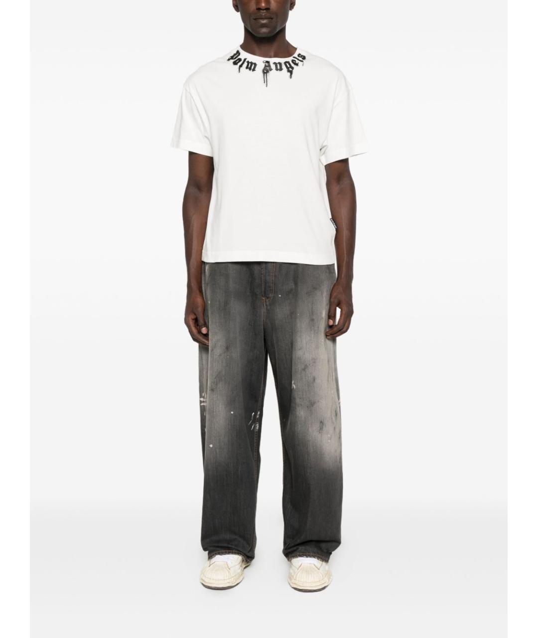 PALM ANGELS Белая хлопковая футболка, фото 4