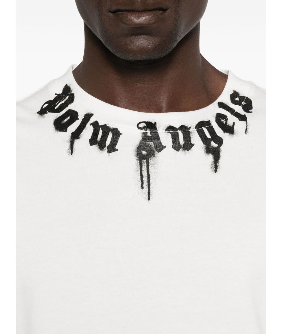 PALM ANGELS Белая хлопковая футболка, фото 2