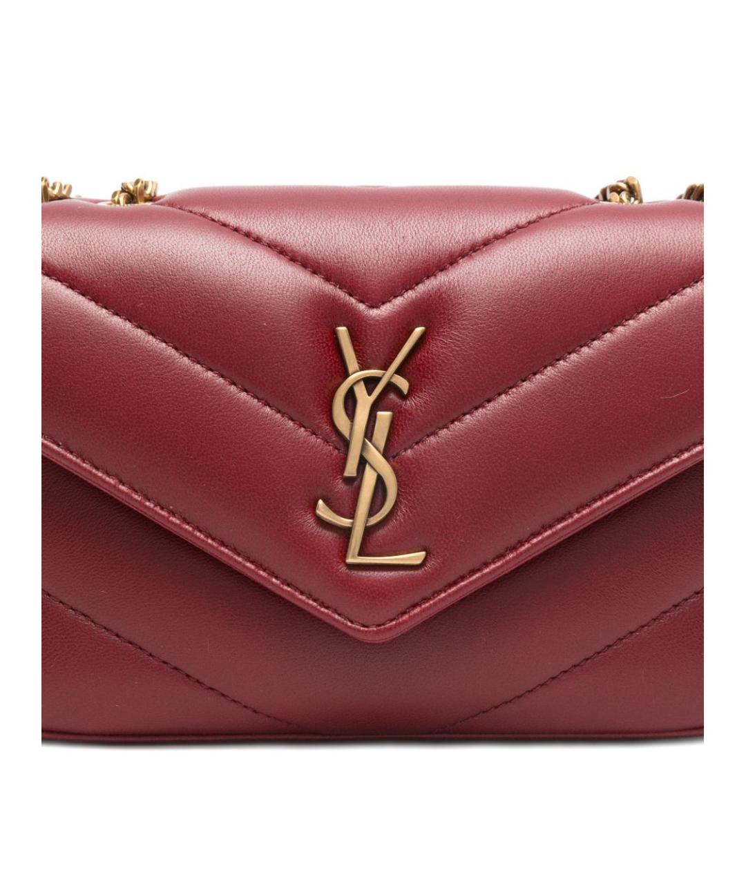 SAINT LAURENT Красная кожаная сумка через плечо, фото 4