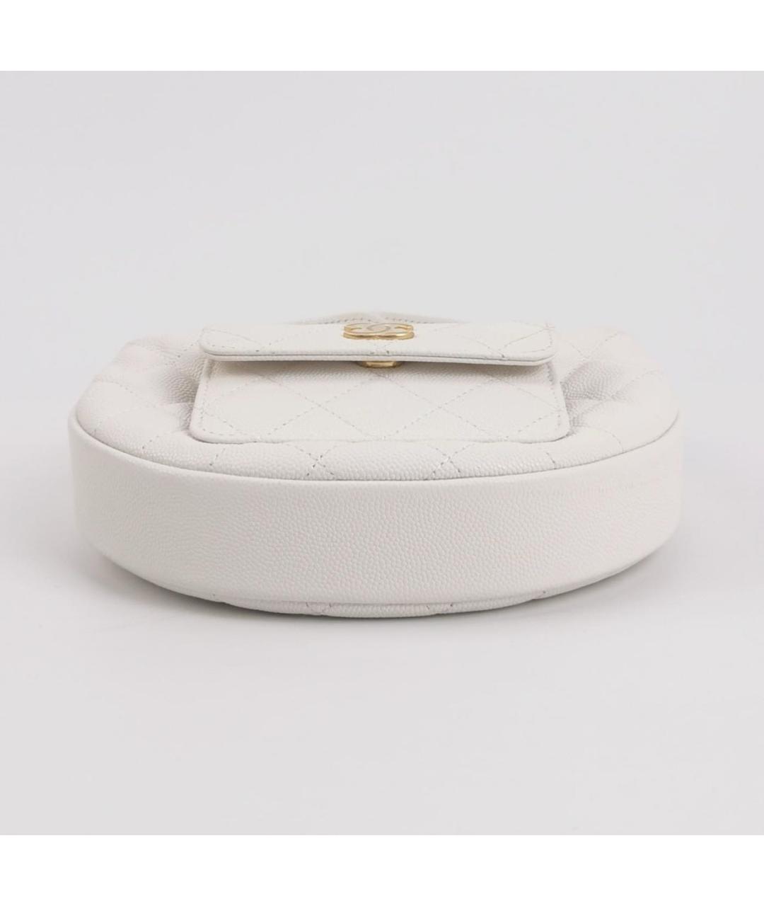 CHANEL Белая кожаная сумка с короткими ручками, фото 5