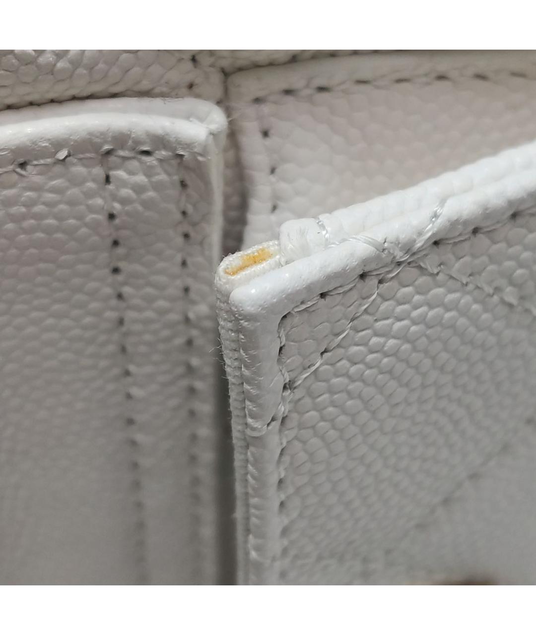 CHANEL Белая кожаная сумка с короткими ручками, фото 7