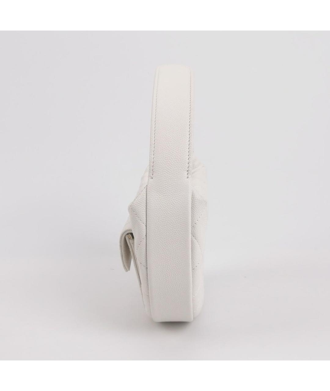 CHANEL Белая кожаная сумка с короткими ручками, фото 2