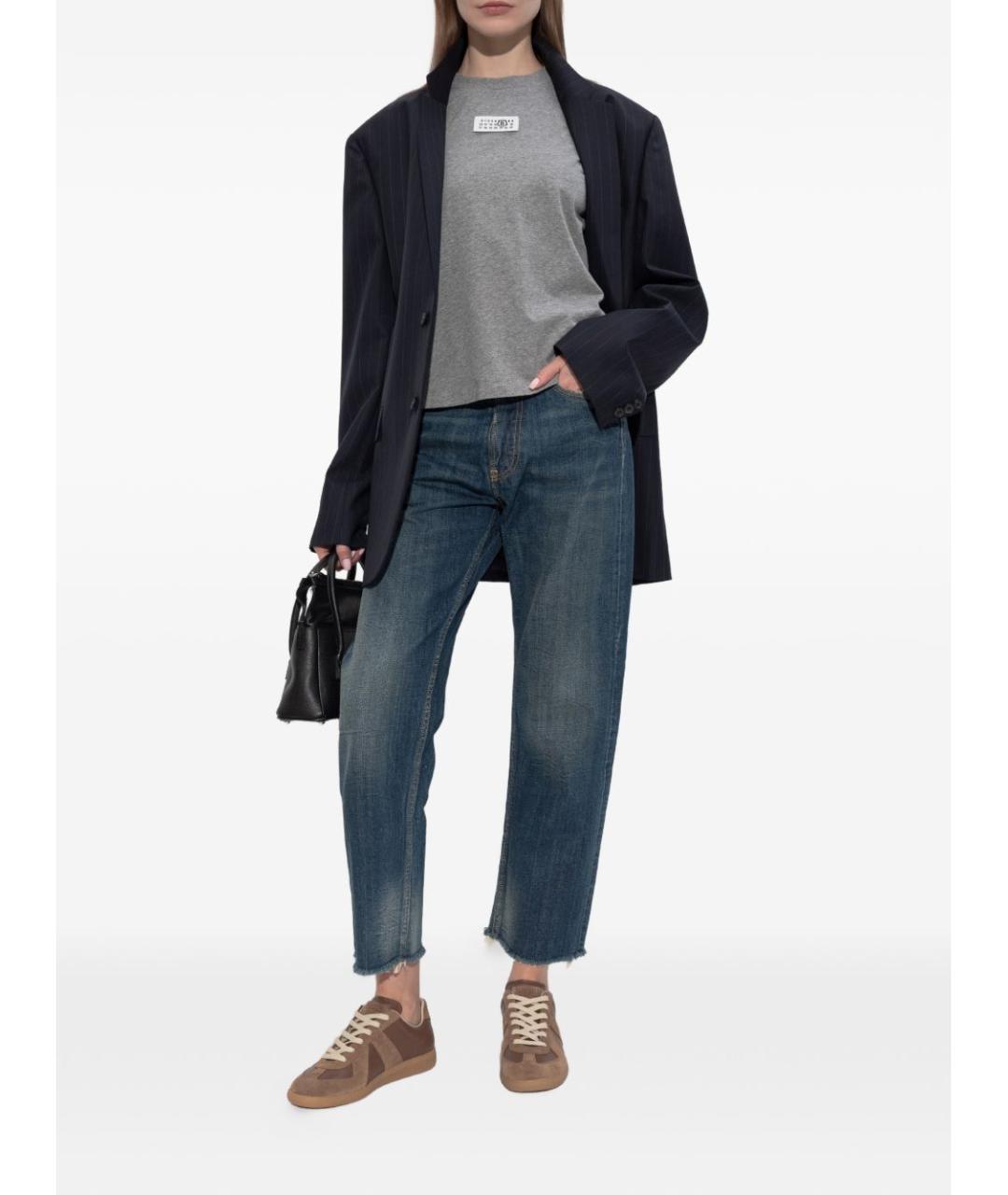 MM6 MAISON MARGIELA Серая хлопковая футболка, фото 4