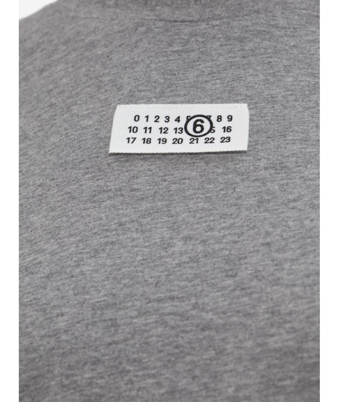 MM6 MAISON MARGIELA Серая хлопковая футболка, фото 5