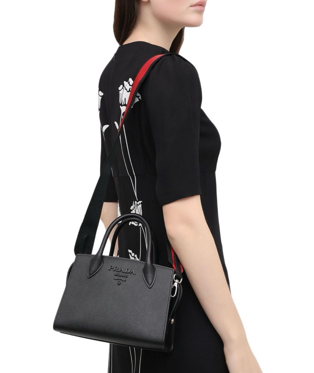 PRADA Черная кожаная сумка через плечо, фото 5