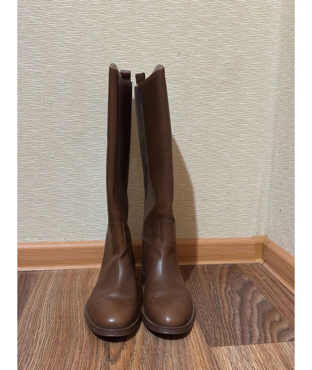 12 STOREEZ Коричневые кожаные сапоги, фото 2