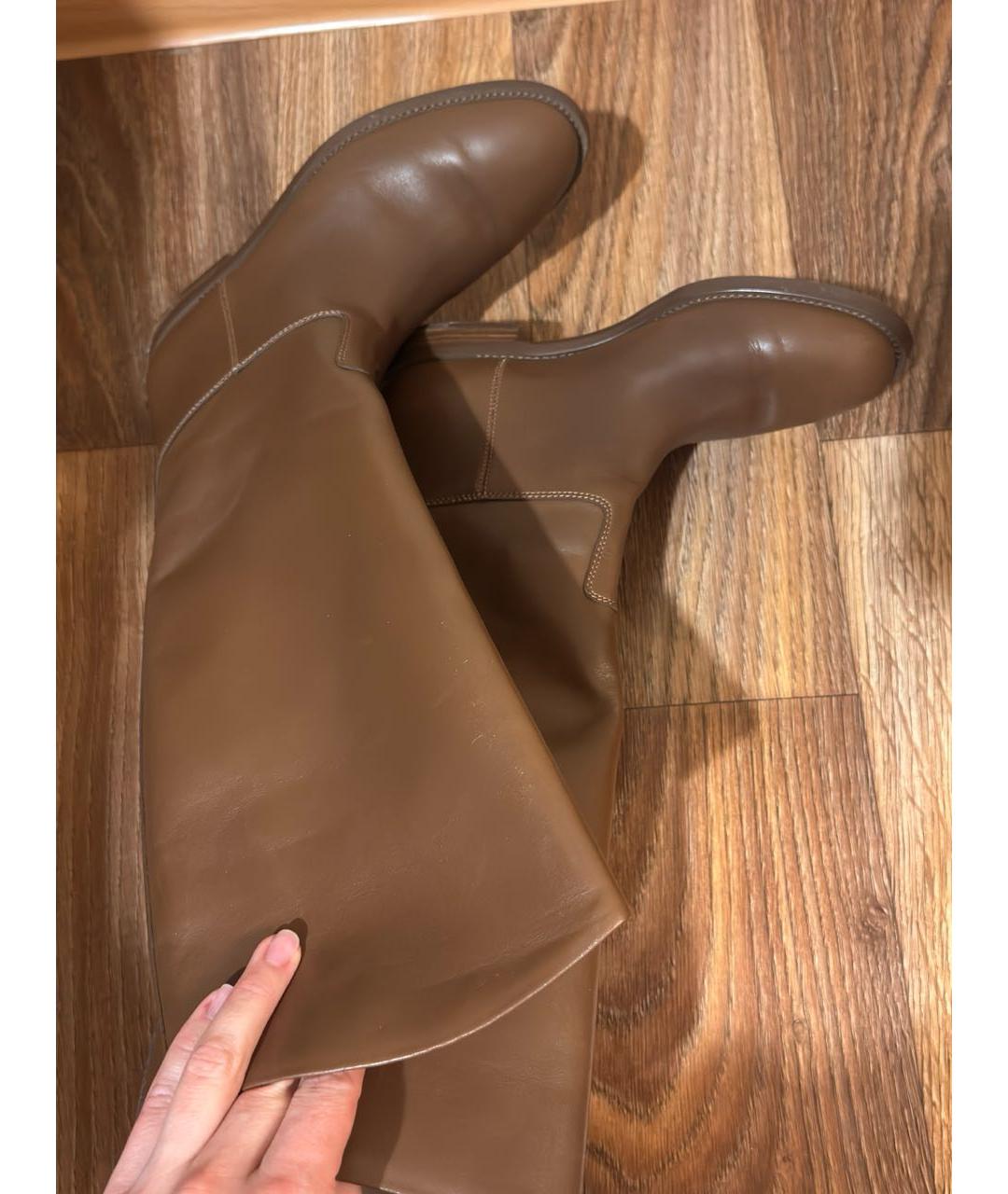 12 STOREEZ Коричневые кожаные сапоги, фото 3