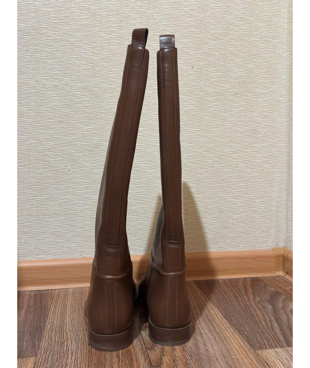 12 STOREEZ Коричневые кожаные сапоги, фото 4