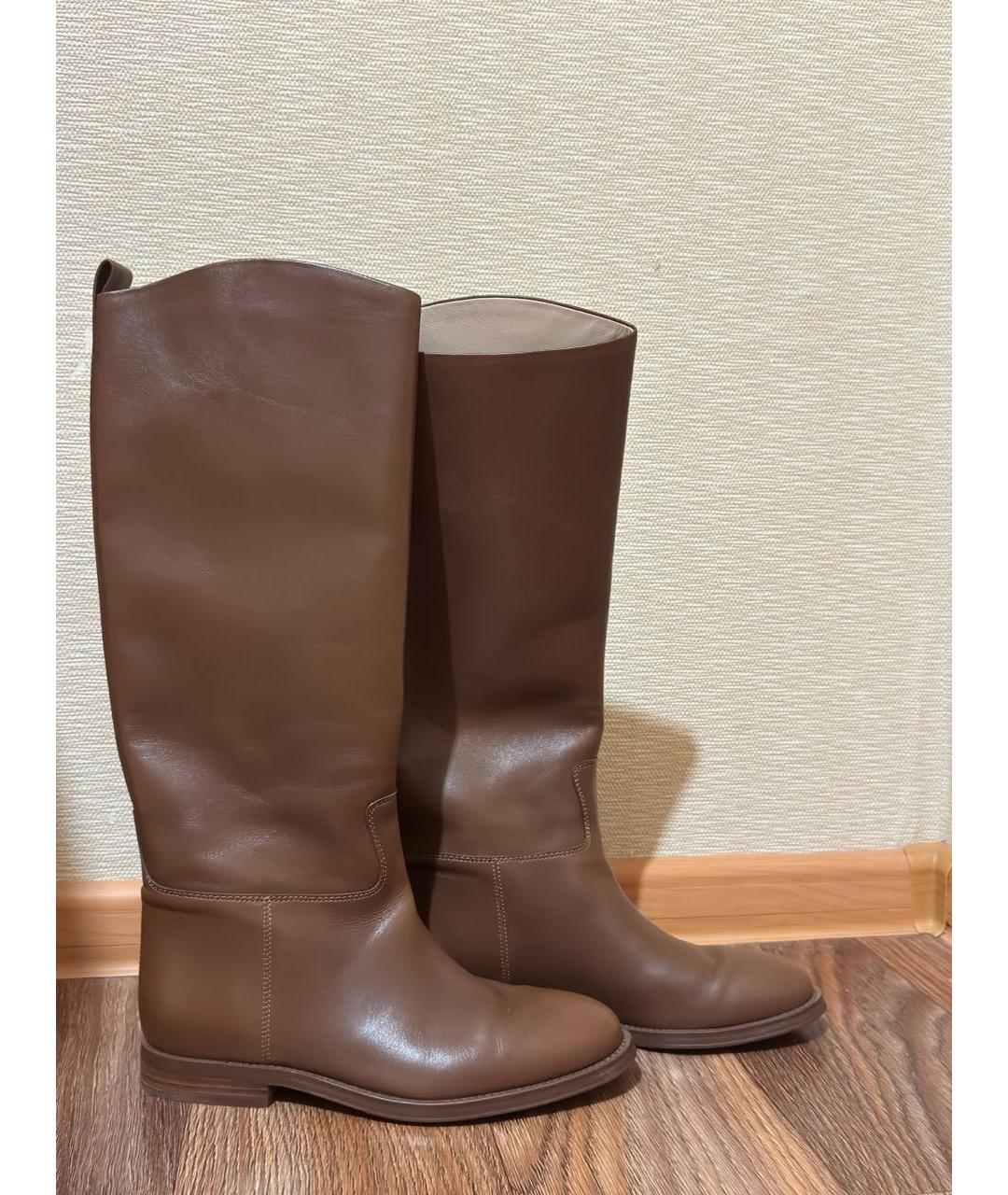 12 STOREEZ Коричневые кожаные сапоги, фото 6