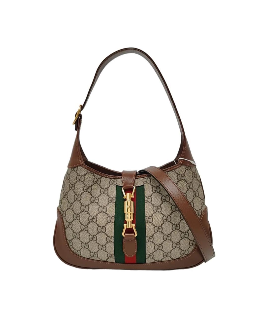 GUCCI Коричневая кожаная сумка через плечо, фото 9