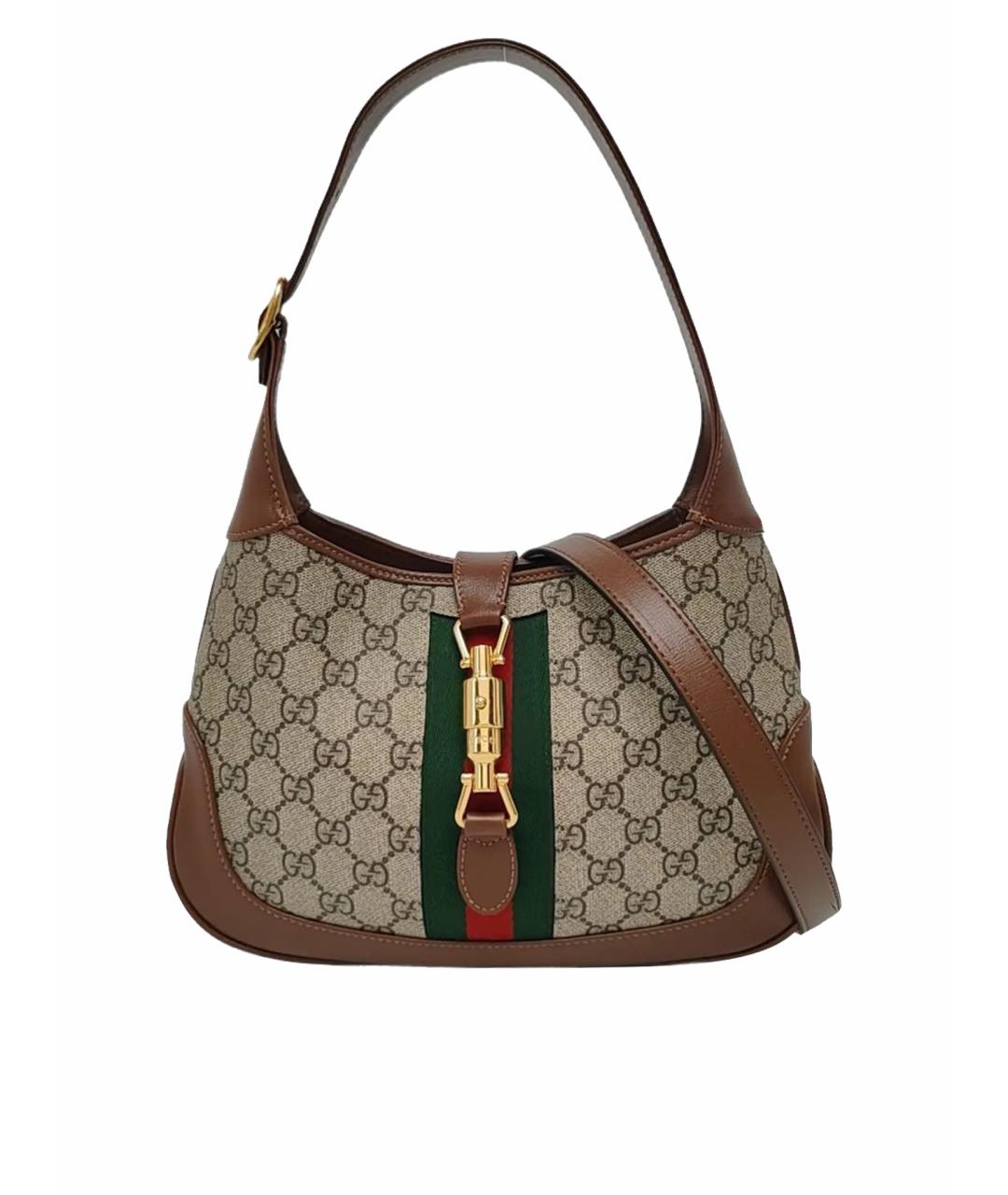 GUCCI Коричневая кожаная сумка через плечо, фото 1