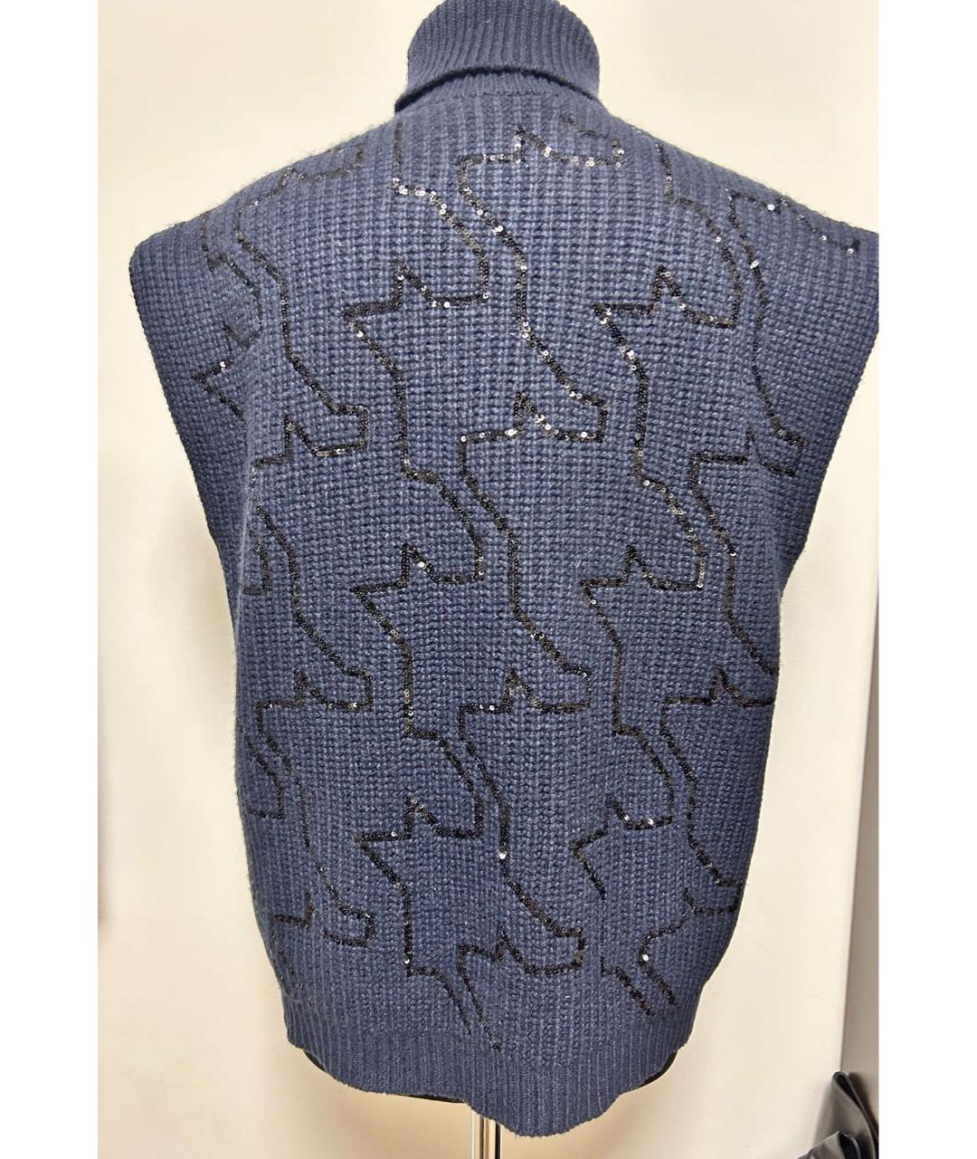 BRUNELLO CUCINELLI Синяя кашемировая жилетка, фото 2