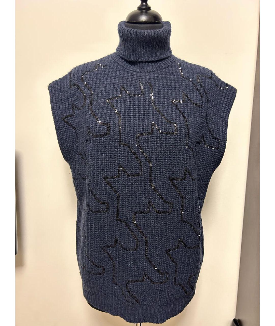 BRUNELLO CUCINELLI Синяя кашемировая жилетка, фото 4