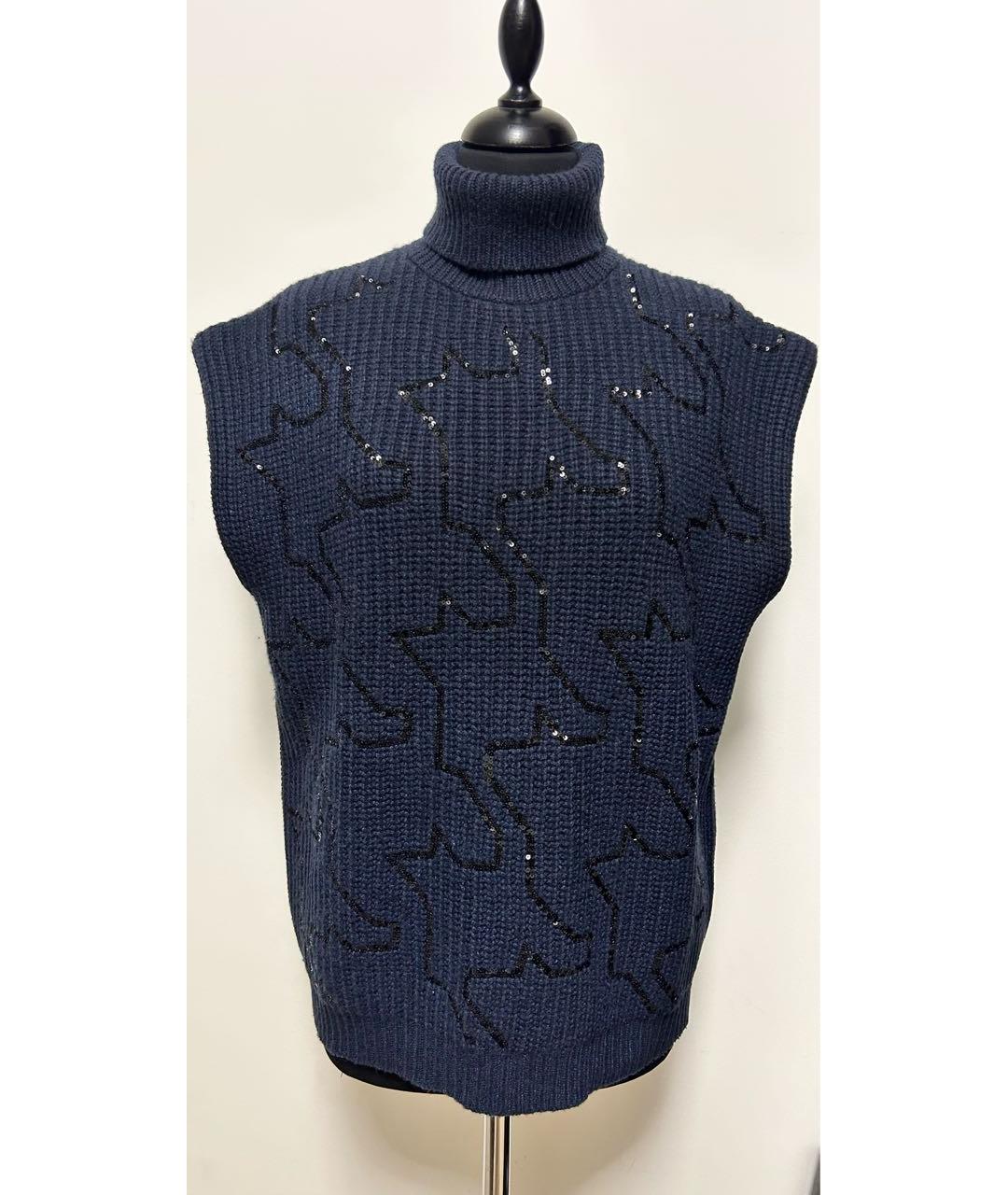 BRUNELLO CUCINELLI Синяя кашемировая жилетка, фото 9