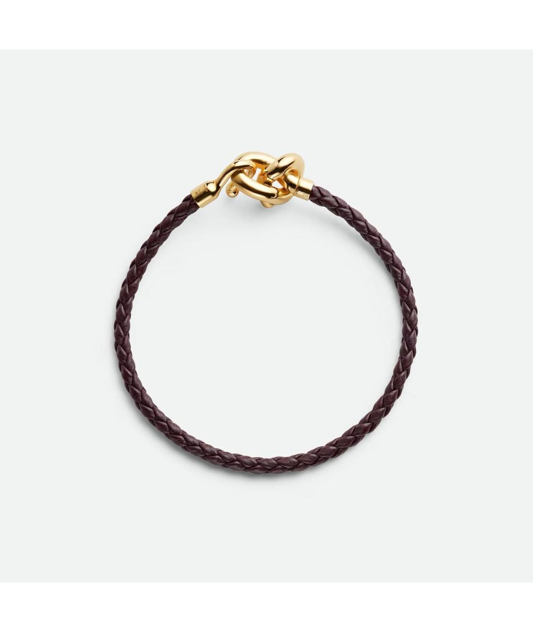 BOTTEGA VENETA Коричневый кожаный браслет, фото 2