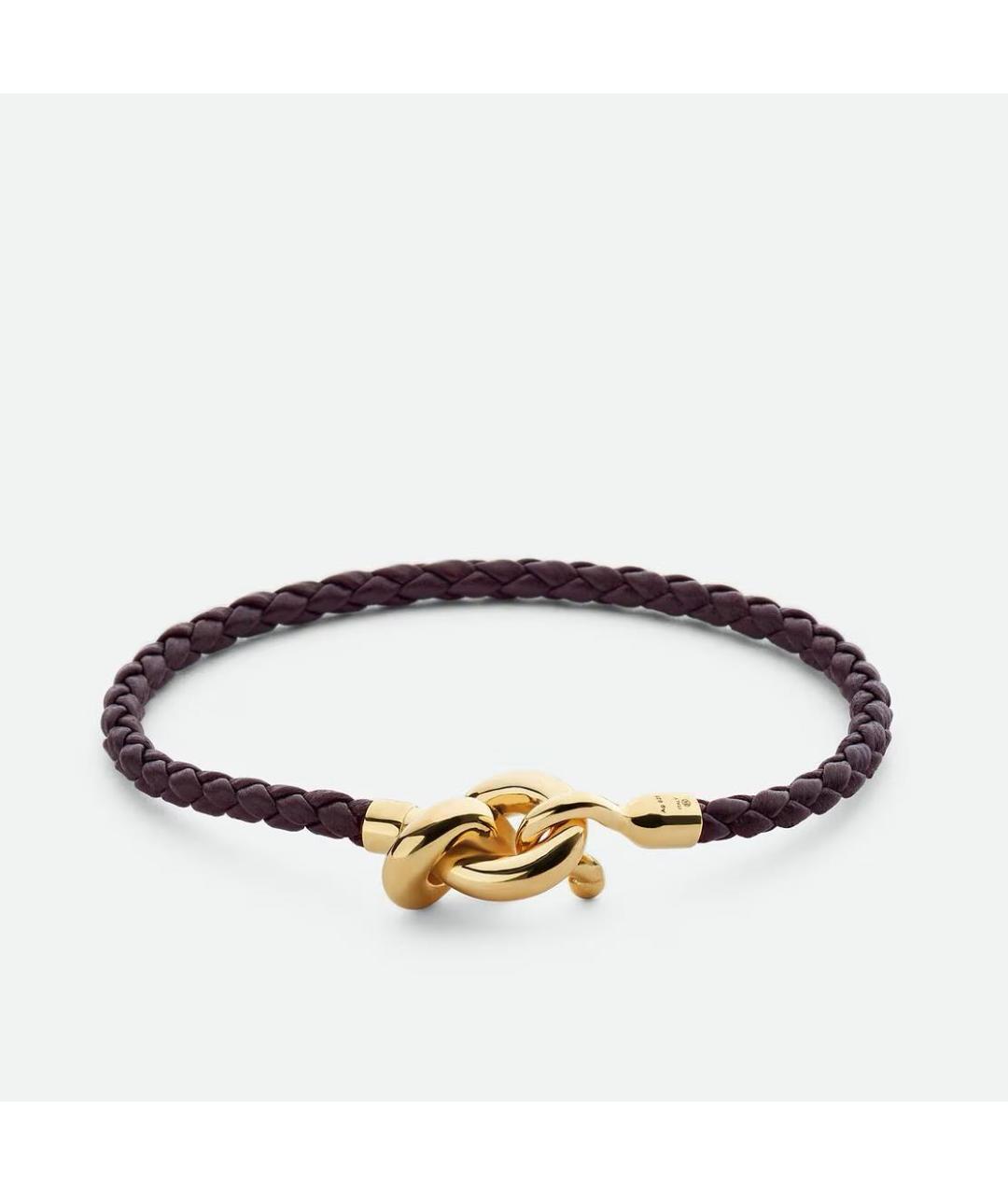 BOTTEGA VENETA Коричневый кожаный браслет, фото 5