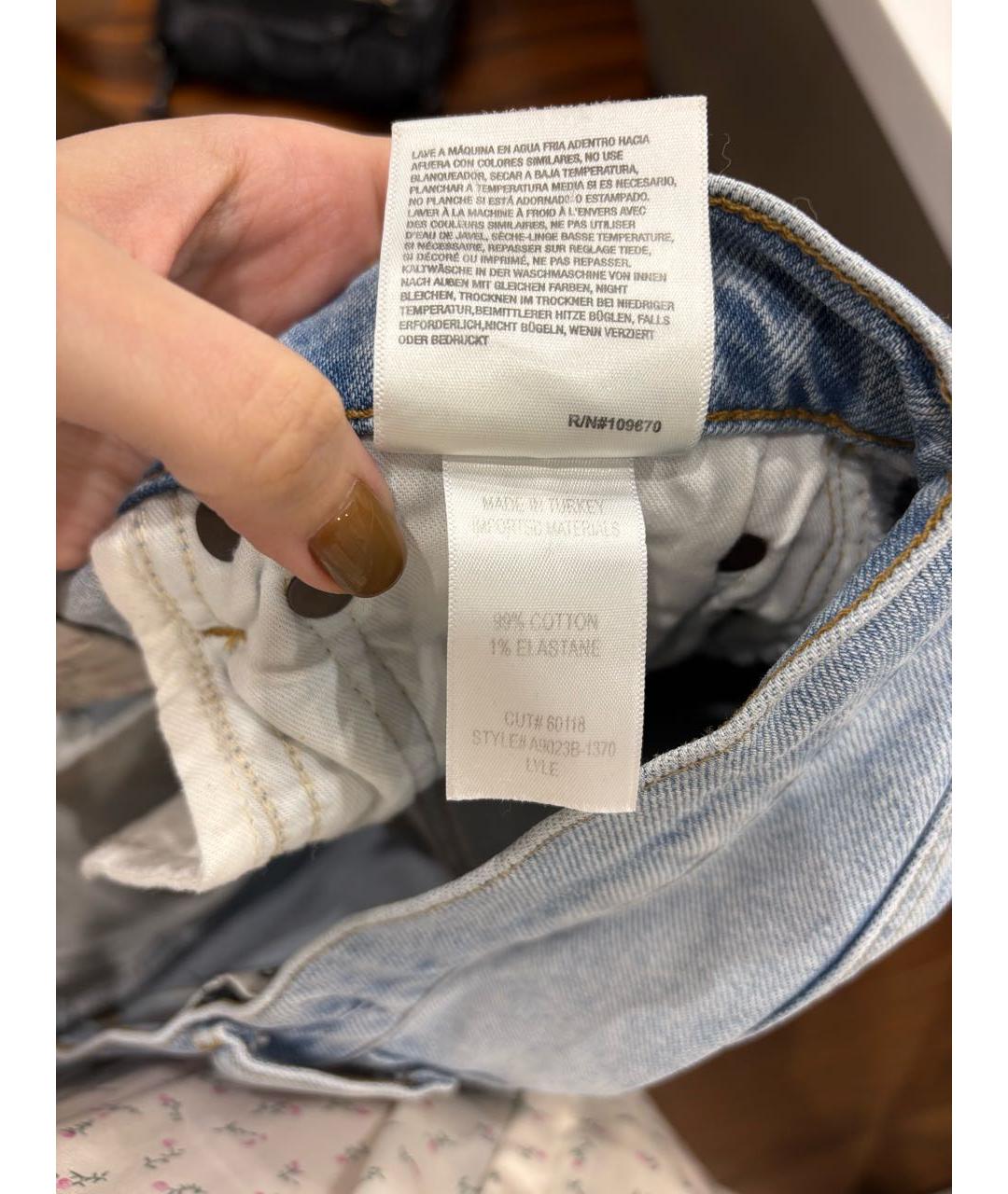AGOLDE Голубые хлопковые прямые джинсы, фото 5
