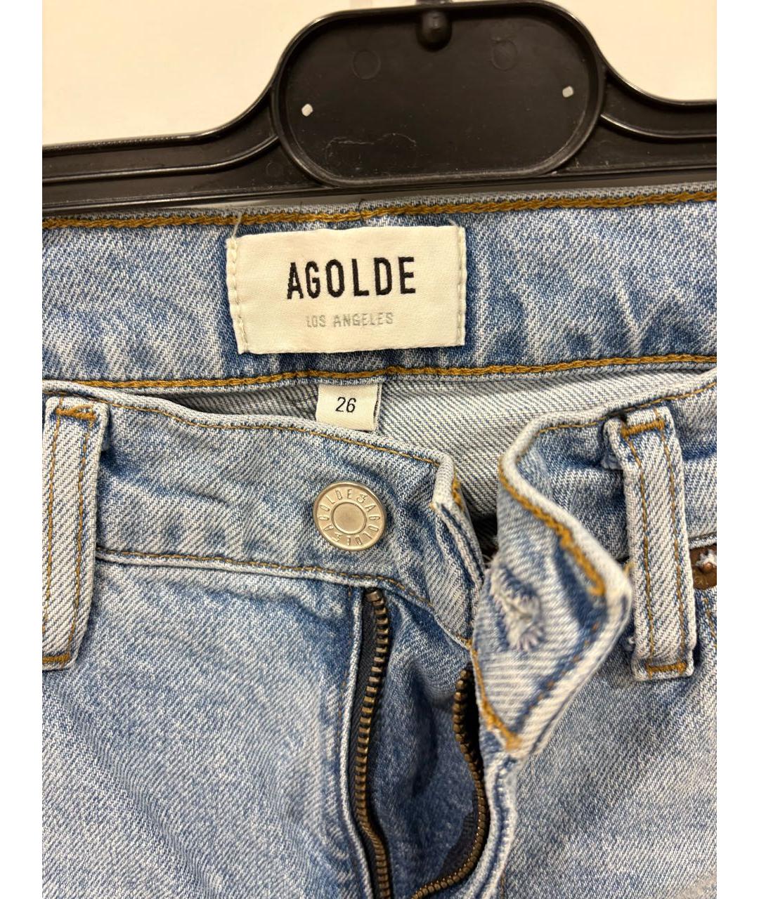 AGOLDE Голубые хлопковые прямые джинсы, фото 2