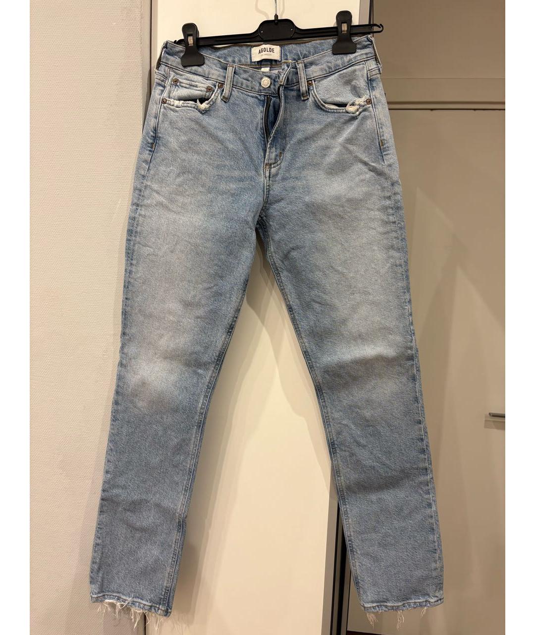 AGOLDE Голубые хлопковые прямые джинсы, фото 6
