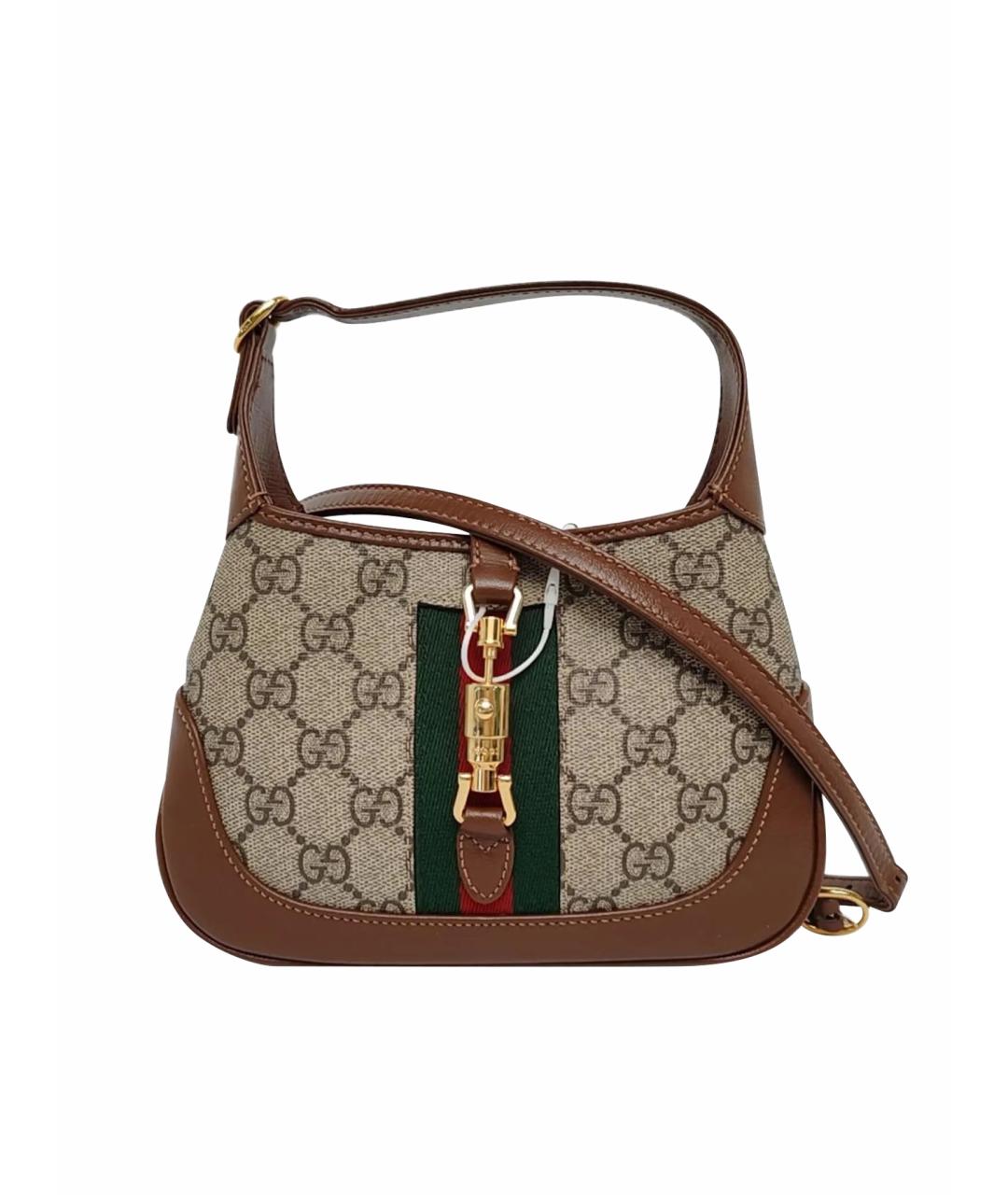 GUCCI Коричневая кожаная сумка через плечо, фото 1