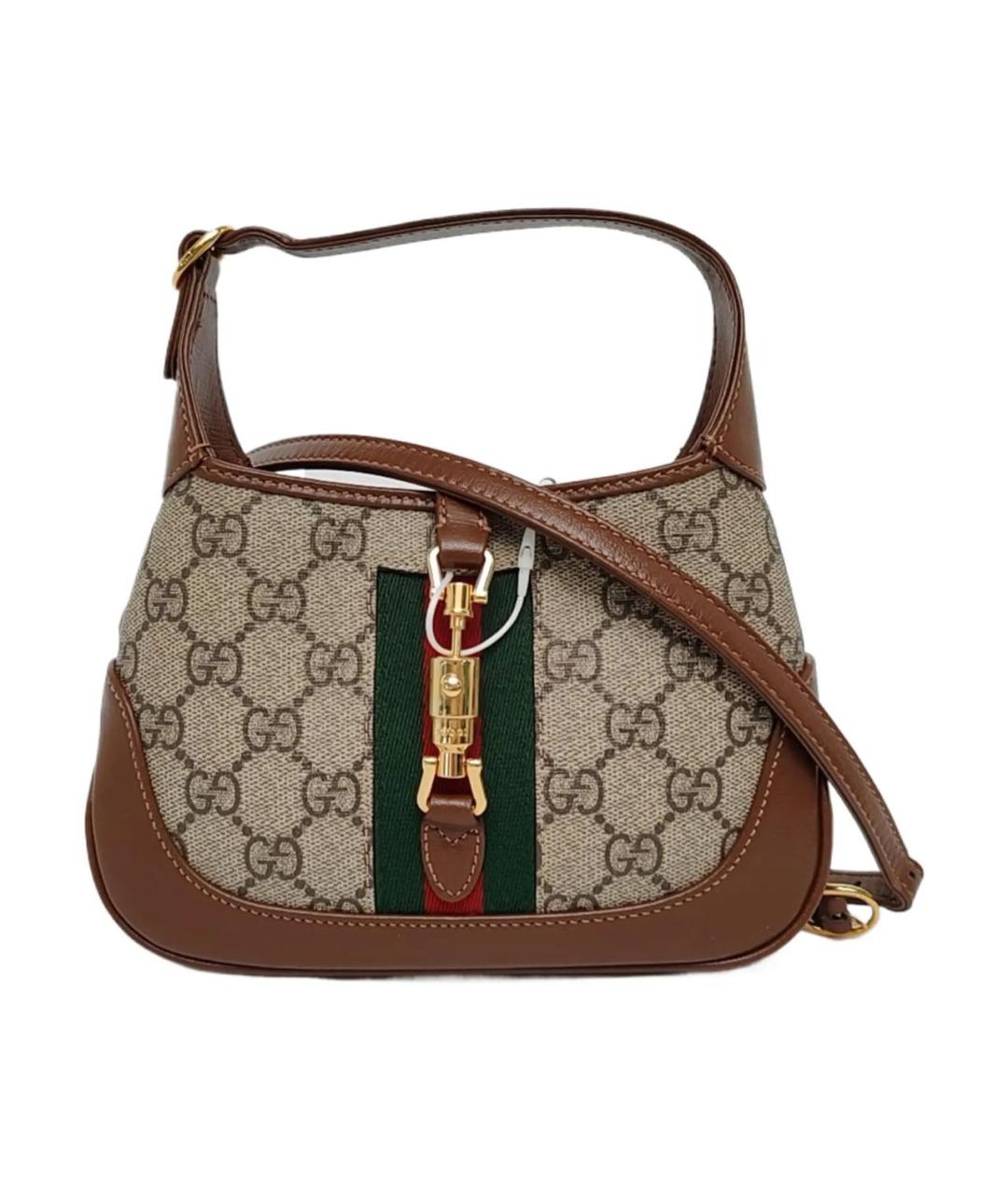 GUCCI Коричневая кожаная сумка через плечо, фото 9