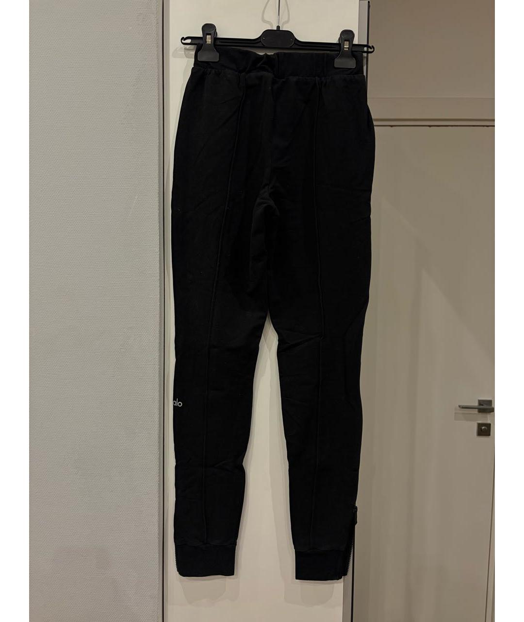 ALO YOGA Черные хлопковые спортивные брюки и шорты, фото 2