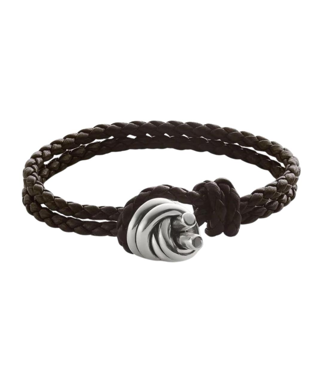 BOTTEGA VENETA Коричневый кожаный браслет, фото 1