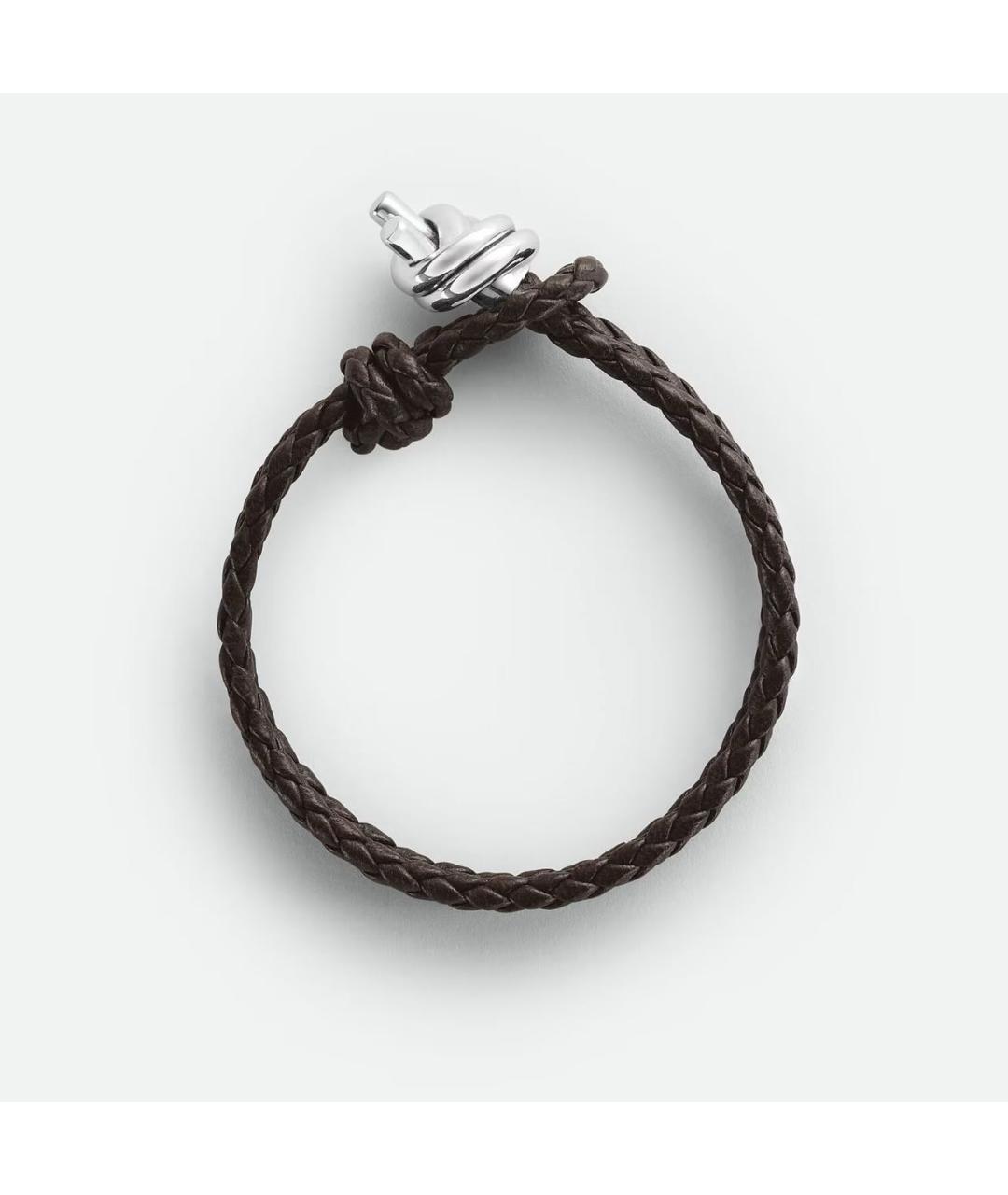BOTTEGA VENETA Коричневый кожаный браслет, фото 2