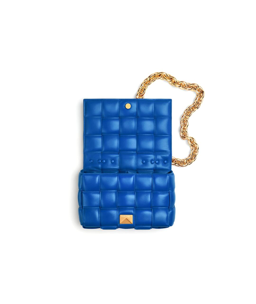 BOTTEGA VENETA Синяя кожаная сумка через плечо, фото 4