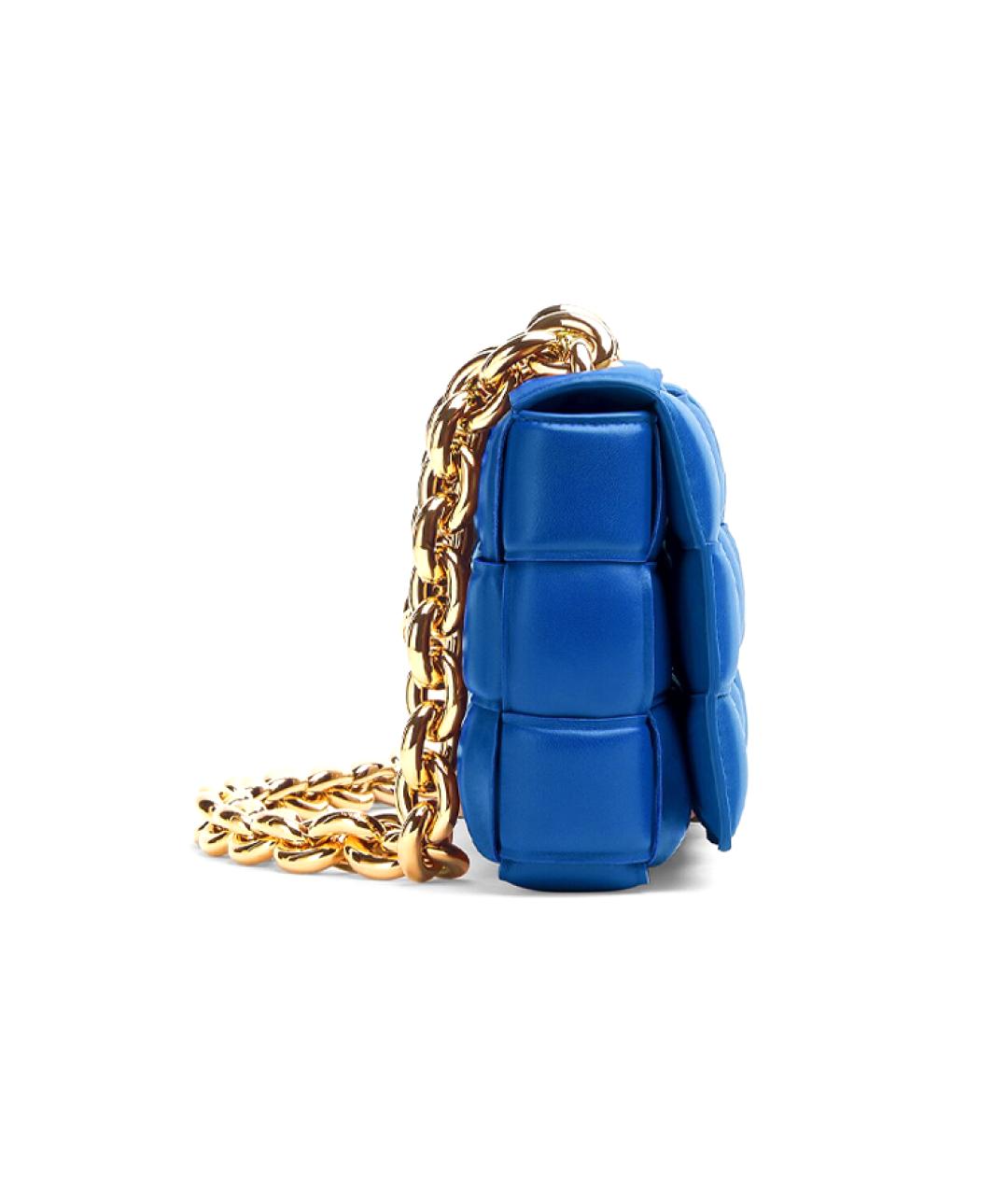 BOTTEGA VENETA Синяя кожаная сумка через плечо, фото 2