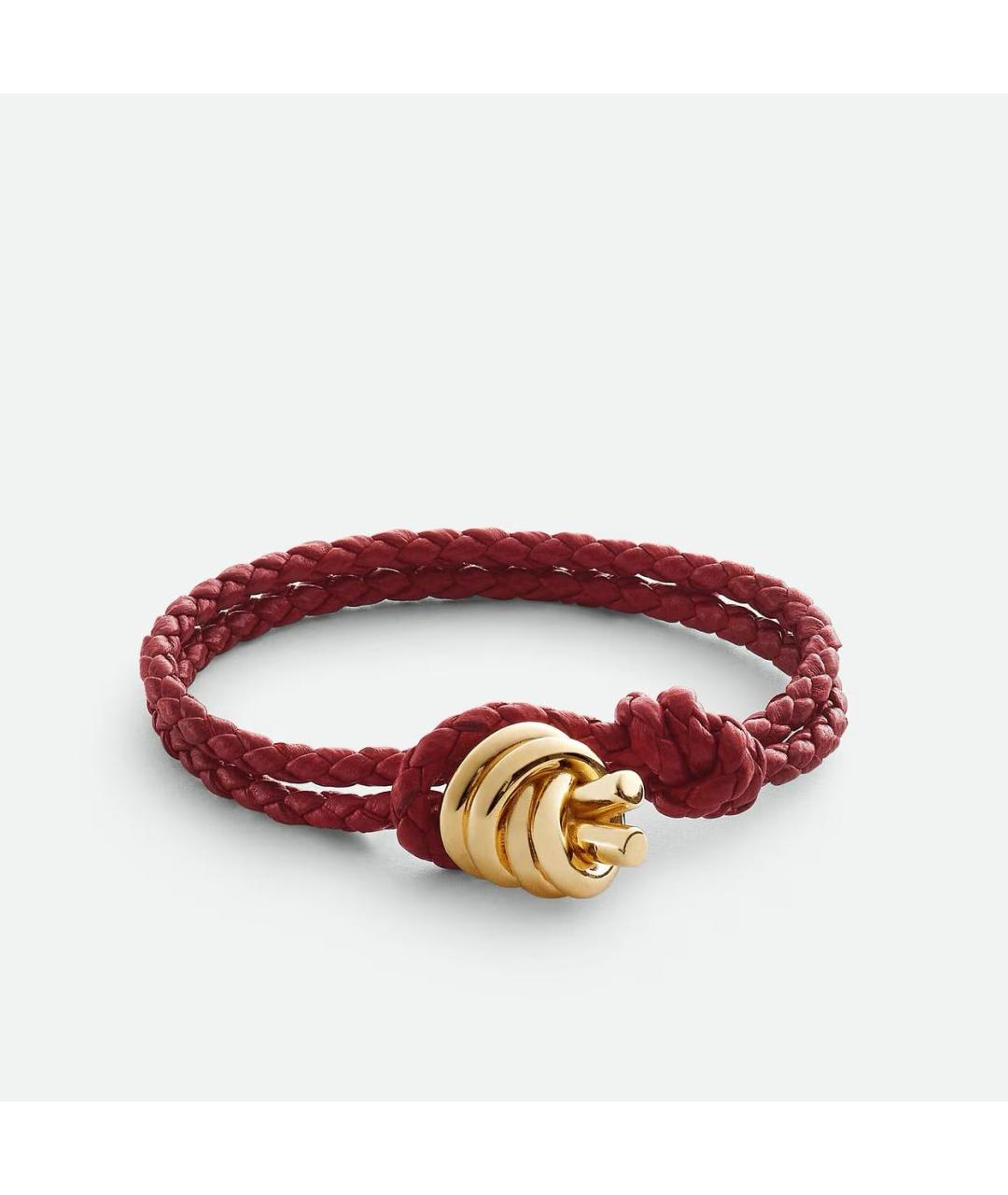 BOTTEGA VENETA Красный кожаный браслет, фото 4