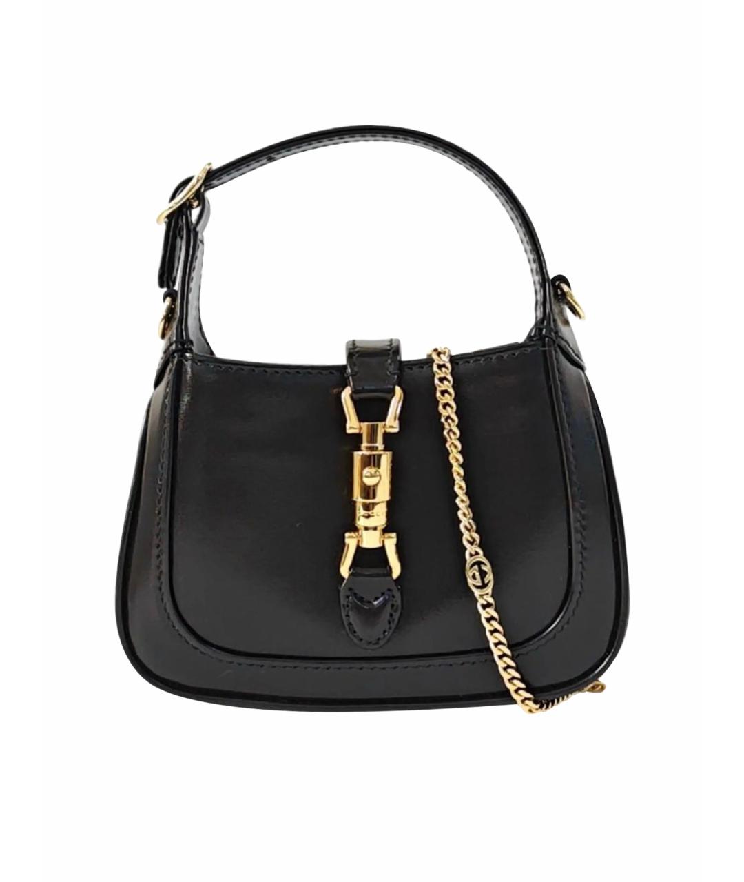 GUCCI Черная кожаная сумка через плечо, фото 1