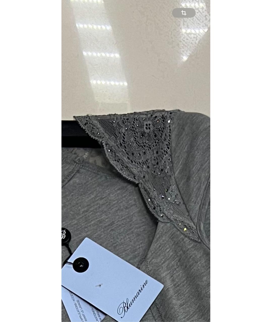 BLUMARINE Серое вискозное коктейльное платье, фото 7