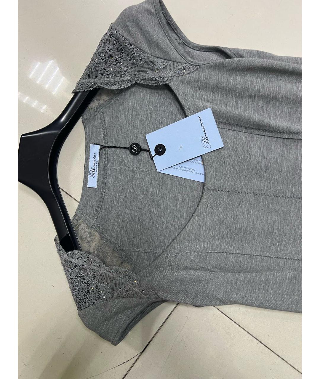 BLUMARINE Серое вискозное коктейльное платье, фото 3