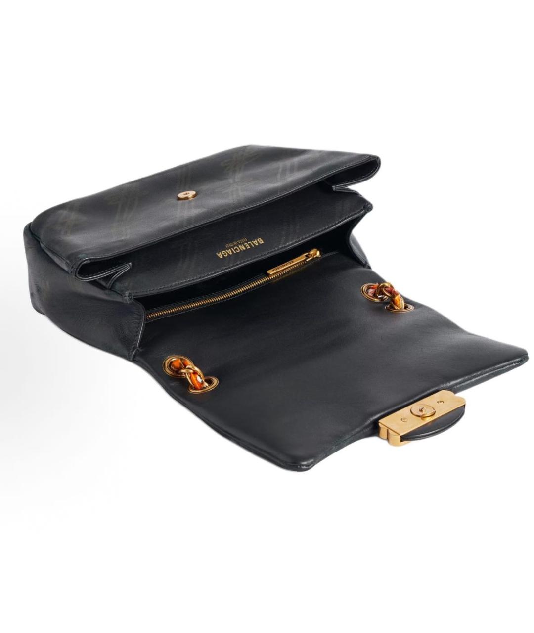 BALENCIAGA Черная кожаная сумка тоут, фото 4