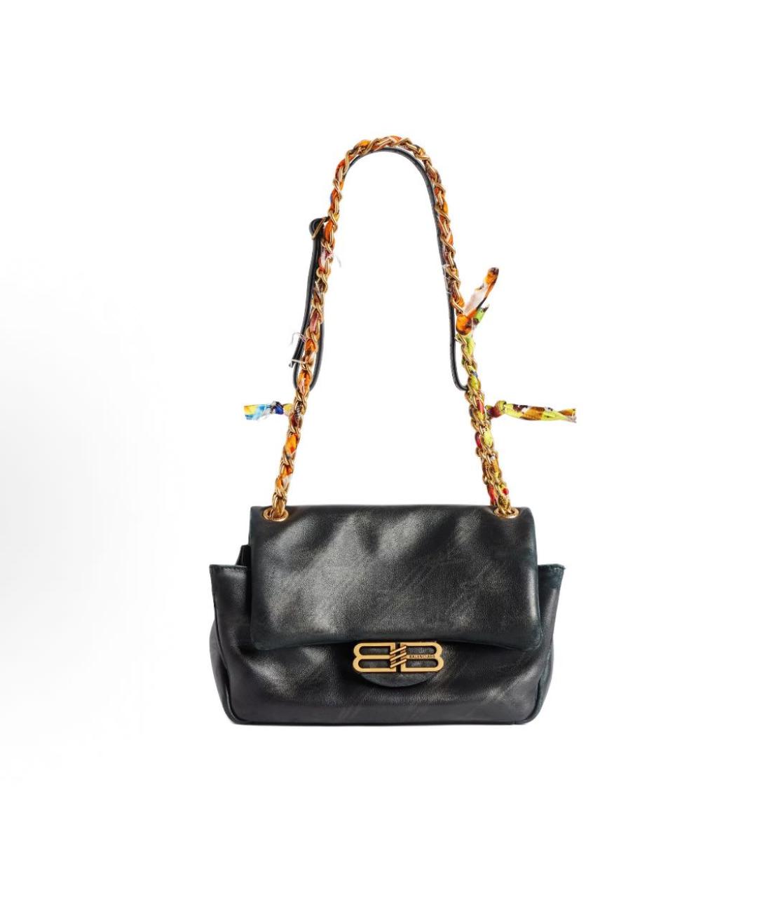 BALENCIAGA Черная кожаная сумка тоут, фото 5